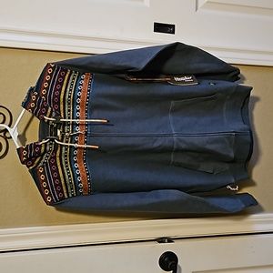 Howler Bros Men's Smoked Blue / Helio Jaquard Zip Hoodie Jacket Small…